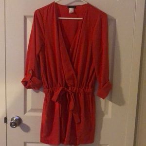 Red orange romper. Size small